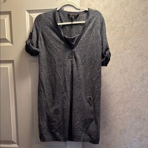 BCBG MAXAZARIA Gray Zippered Tunic Dress